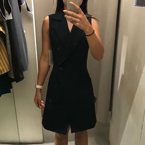 Zara Basic Navy Tuxedo Blazer Dress XS